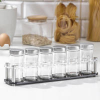 Набор для специй из стекла на подставке &laquo;Хай-тек&raquo;, 90 мл, 33&times;6,7&times;10,5 см, 4&times;9,5 см, 6 шт