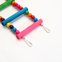 Игрушка для птиц" Лесенка с бусинками" 8 ступеней, микс цветов Игрушка для птиц" Лесенка с бусинками" 8 ступеней, микс цветов