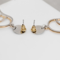 Серьги металл «Лица» раздвоение, цвет серебряно-золотой Серьги металл «Лица» раздвоение, цвет серебряно-золотой