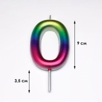 Свеча в торт "Акварель", цифра 0, 9 см, ГИГАНТ Свеча в торт "Акварель", цифра 0, 9 см, ГИГАНТ