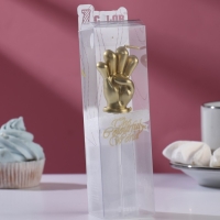 Свеча в торт "Мне четыре", золотая, 5 см Свеча в торт "Мне четыре", золотая, 5 см