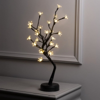 Светодиодный куст &laquo;Цветы&raquo; 45 см, 24 LED, постоянное свечение, батарейки ААх3 (не в комплекте), USB, свечение тёплое белое