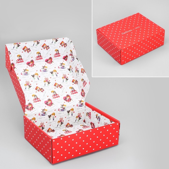 Коробка подарочная складная, упаковка, &laquo;Любовь&raquo;, 27 х 21 х 9 см