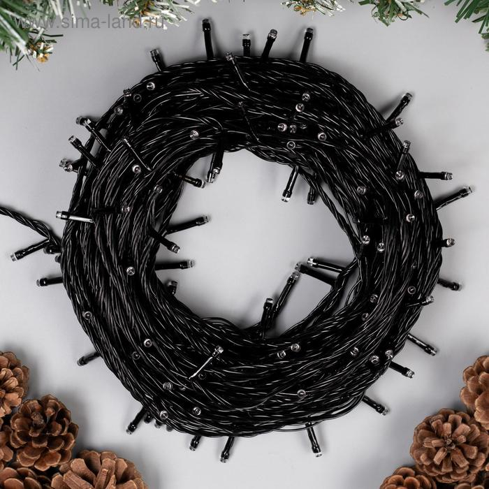 Гирлянда &laquo;Нить&raquo; 20 м, IP20, тёмная нить, 200 LED, свечение зелёное, 8 режимов, 220 В