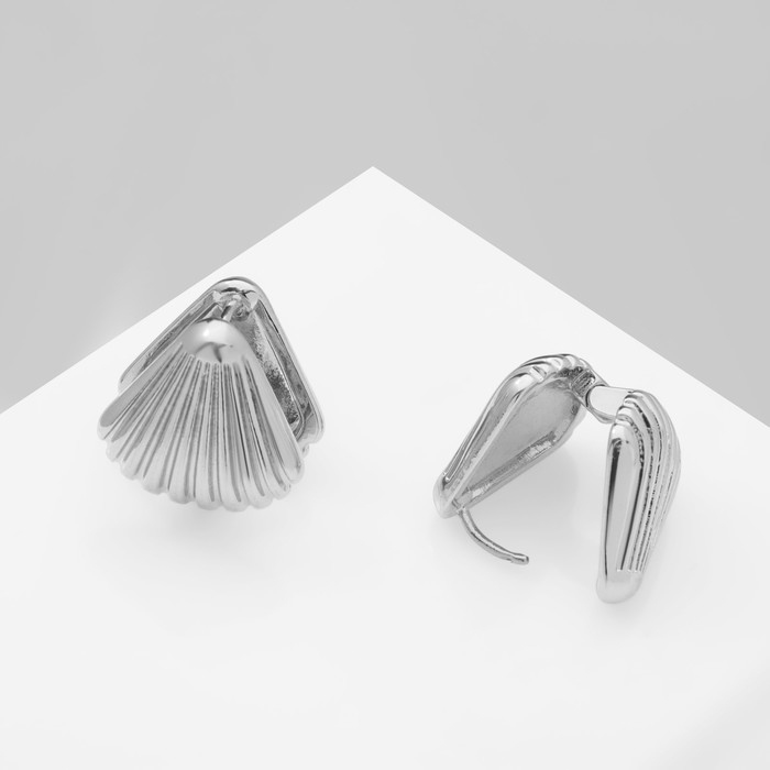 Серьги металл &laquo;Аккорд&raquo; веер, цвет серебро