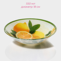 Набор тарелок стеклянных Доляна &laquo;Дольче&raquo;, 19 предметов: 6 десертных тарелок, 6 обеденных тарелок, 6 мисок, салатник