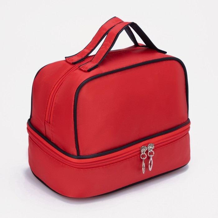 Косметичка, 2 отдела на молниях, цвет красный Косметичка, 2 отдела на молниях, цвет красный