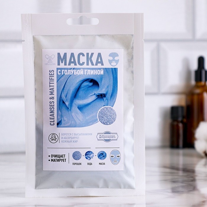 Маска с голубой глиной, 50 гр, Добропаровъ Маска с голубой глиной, 50 гр, Добропаровъ