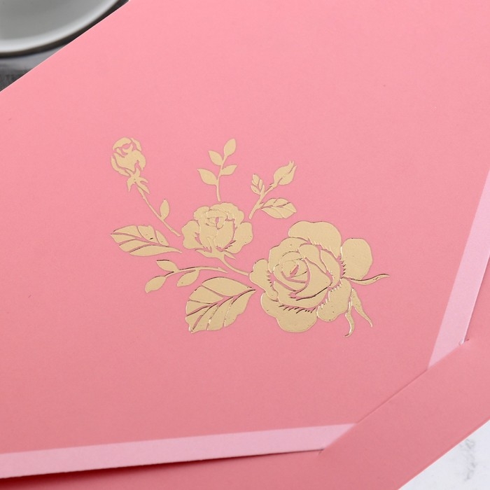 Конверт для денег Конверт для денег "Поздравительный" розовый, цветы, 19х9 см