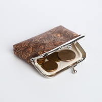 Кошелёк на фермуаре, цвет коричневый/жёлтый Кошелёк на фермуаре, цвет коричневый/жёлтый