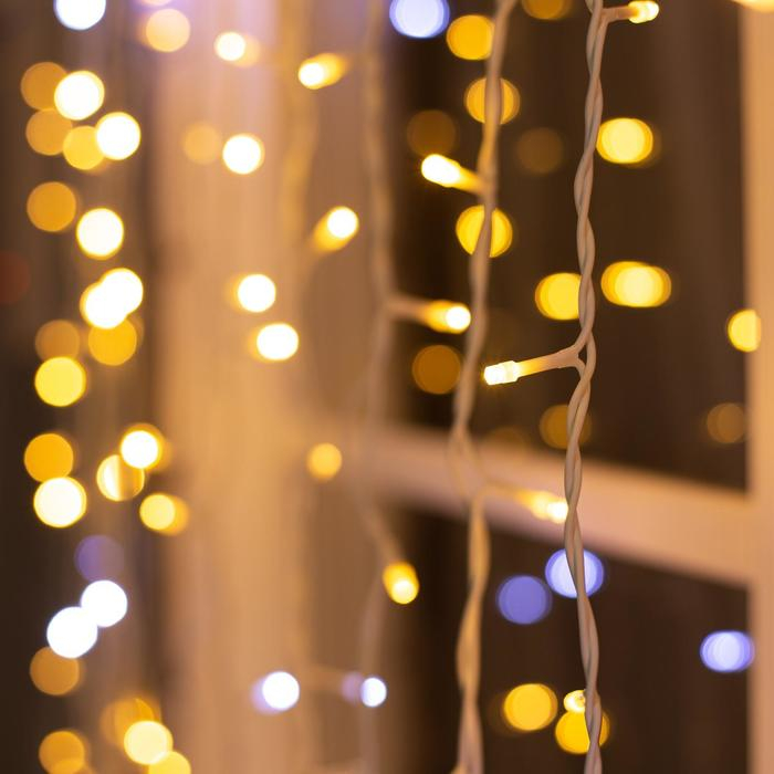 Гирлянда &laquo;Занавес&raquo; 2 &times; 3 м, IP44, УМС, белая нить, 760 LED, свечение тёплое белое, мерцание белым, 220 В