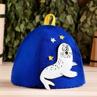 Шапка для бани с аппликацией "Игривый Тюлень" Шапка для бани с аппликацией "Игривый Тюлень"