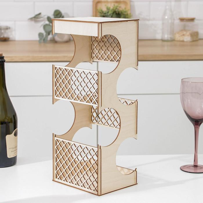 Подставка-минибар под 4 бутылки, 13&times;16&times;40 см