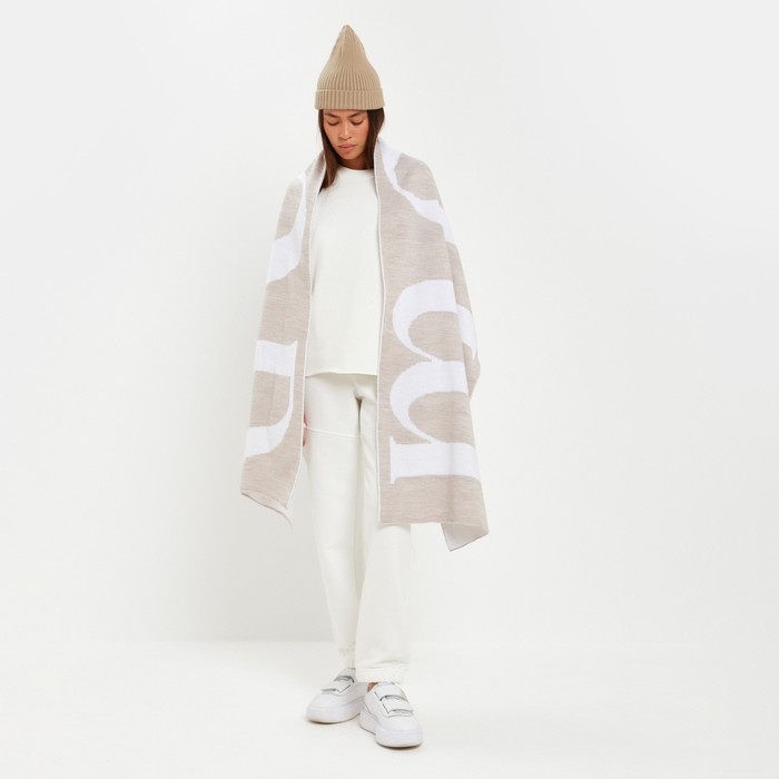 Шарф женский двусторонний MIST бежевый, размер 47*226см Шарф женский двусторонний MIST бежевый, размер 47*226см