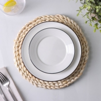 Салфетка сервировочная на стол Доляна &laquo;Косичка&raquo;, d=25 см, плетёная