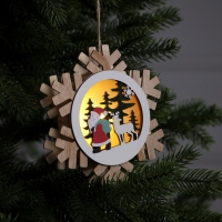 Ёлочная игрушка &laquo;Дед Мороз с подарками&raquo;, от батареек, свечение тёплое белое