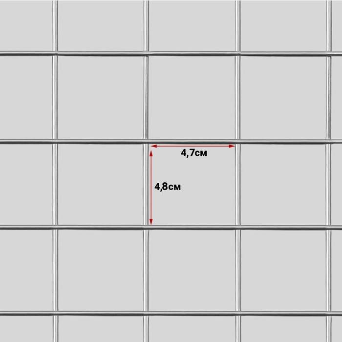 Сетка торговая 80&times;200см, окантовка 6мм, пруток - 4 мм, цвет хром (порошковое покрытие)