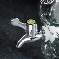 Кувшин стеклянный с краном &laquo;Череп&raquo;, 8,3 л, цвет прозрачный