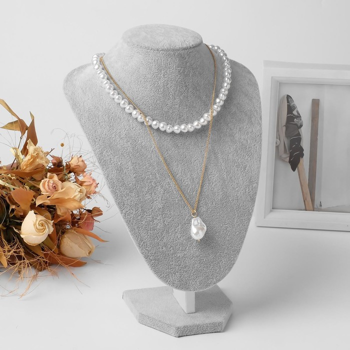 Бюст для украшений, 24&times;19&times;35 см, h=35 см, цвет серый