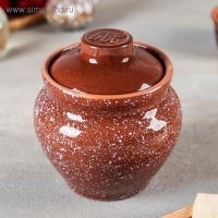 Горшочек традиционный &laquo;Мрамор коричневый&raquo;, 600 мл