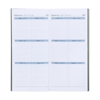 Еженедельник датированный 2025 года, 80х165 мм, 64 листа ESCALADA, мягкая обложка из искусственной кожи, блинтовое тиснение, блок 70 г/м&sup2;, зелёный