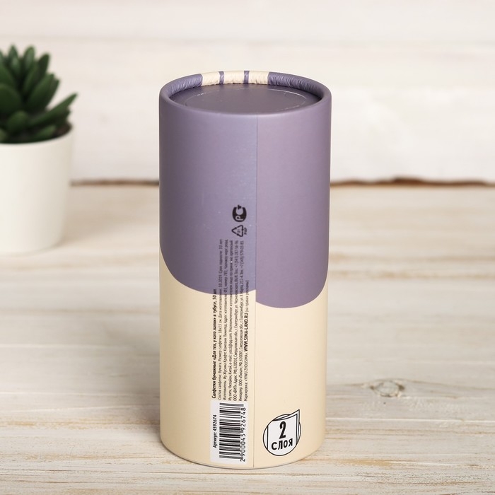 Салфетки бумажные в тубусе &laquo;Для тех, у кого лапки&raquo;, 50 шт, двухслойные