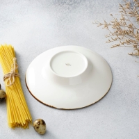 Тарелка фарфоровая для пасты Magistro &laquo;Церера&raquo;, 160 мл, d=21 см, цвет коричневый