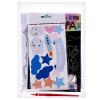 Набор для творчества: изготовление топперов, раскраска-наклейки и гравюра &laquo;Космос&raquo;