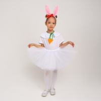 Карнавальный костюм «Зайка белая с ободком», рост 98-128 см Карнавальный костюм «Зайка белая с ободком», рост 98-128 см