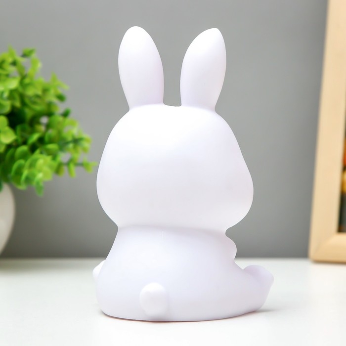 Ночник Ночник "Зайчик" LED от батареек бело-розовый 9,5х14,5 см