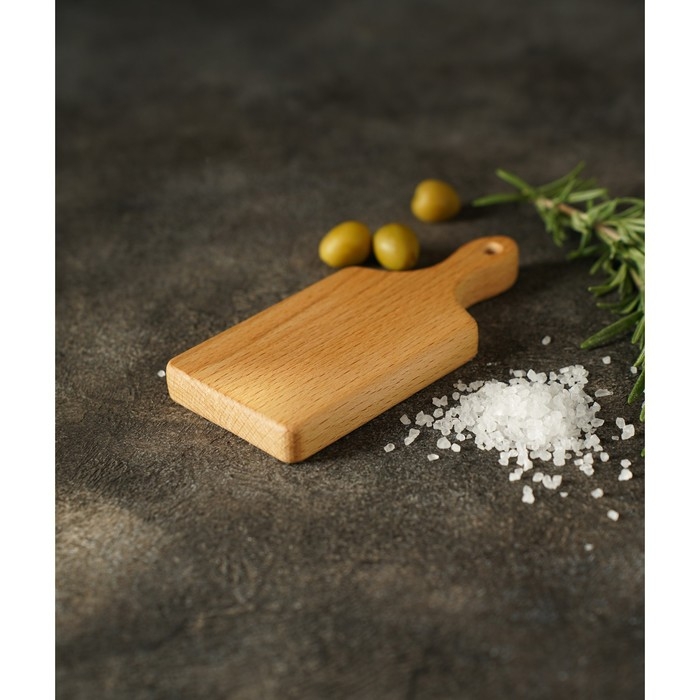 Доска разделочная для канапе и фудфото Доляна, прямоугольная, 15&times;7&times;1,6 см, цельный бук