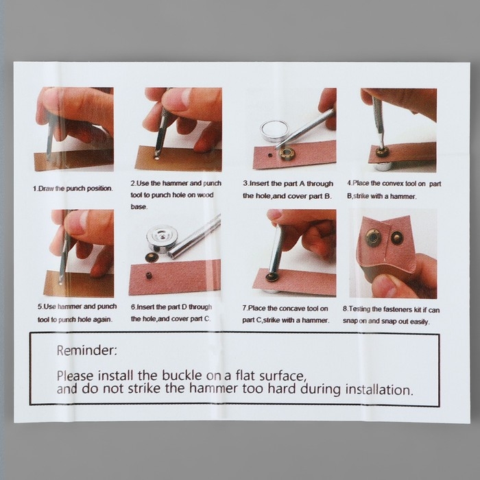 Кнопки установочные, Дельта, d = 15 мм, 40 шт, с установщиком, в органайзере, 11,8 &times; 8,1 &times; 2,3 см, цвет серебряный