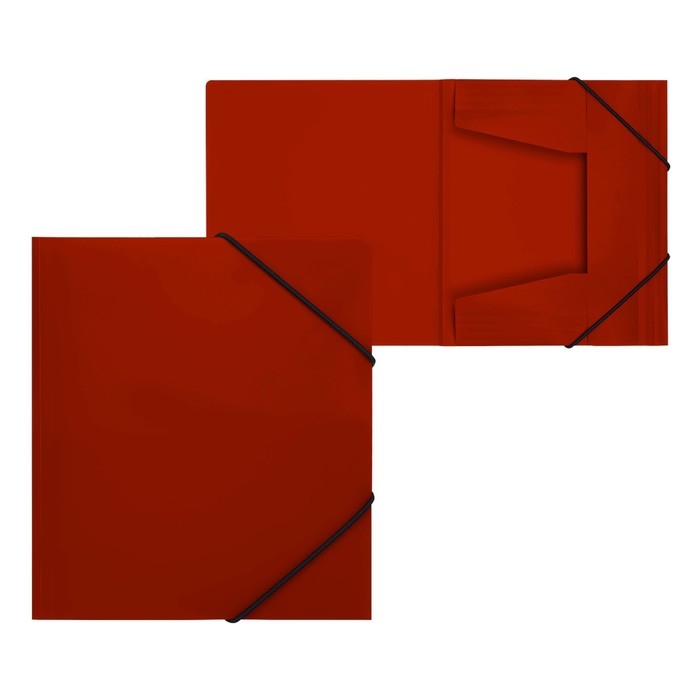 Папка на резинке А5, 500 мкм, Calligrata, корешок 30 мм, тиснение Папка на резинке А5, 500 мкм, Calligrata, корешок 30 мм, тиснение "песок", красная