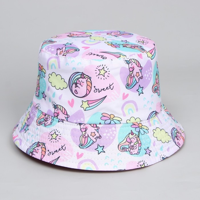 Панама детская для девочки &laquo;Единорожки&raquo;, 52-54