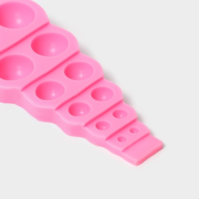 Молд &laquo;Полусферы&raquo;, силикон, 14&times;7&times;2 см, 12 ячеек, цвет розовый