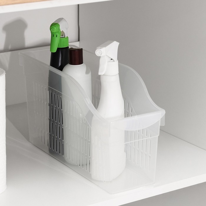 Контейнер для хранения на колёсиках RICCO, 6 л, 35,5&times;13&times;20 см, с ручкой, цвет прозрачный