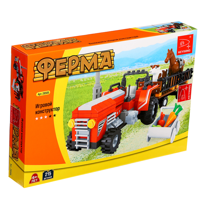Конструктор Ферма &laquo;Трактор с животными&raquo;, 215 деталей