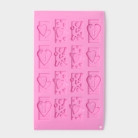 Форма для конфет и шоколада Доляна &laquo;Любовь&raquo;, силикон, 28.7&times;17.4 см, 16 ячеек (4.7&times;3.8 см), МИКС