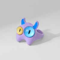 Кольцо &laquo;Монстрик&raquo; с рожками, цвет фиолетовый, безразмерное