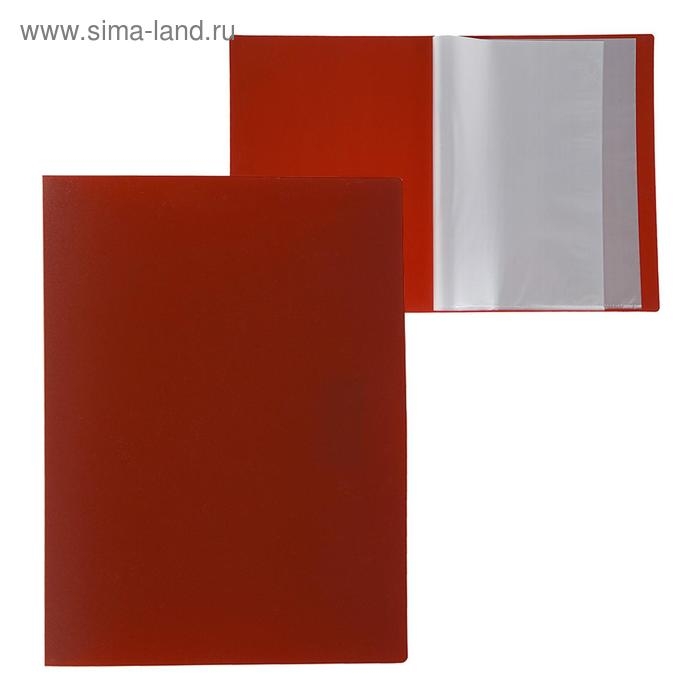Папка с 20 вкладышами А4, 500 мкм, Calligrata, текстура "песок", красная