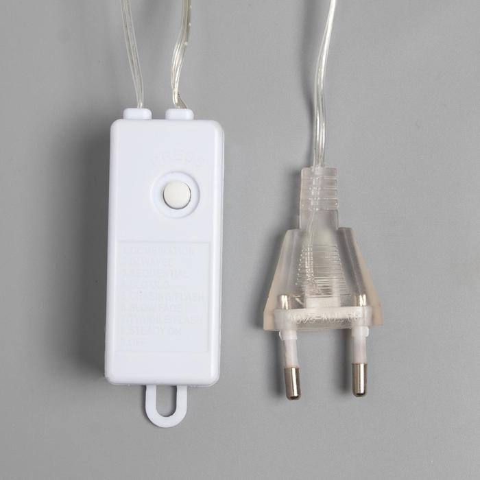 Гирлянда &laquo;Занавес&raquo; 1.6 &times; 1.6 м роса, IP20, серебристая нить, 160 LED, свечение белое, 8 режимов, 220 В