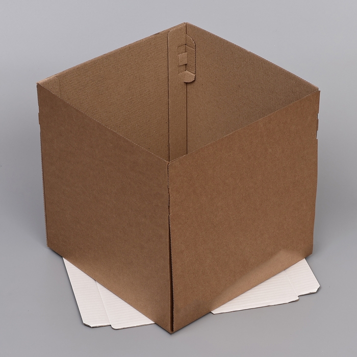 Коробка для торта, с окном, крафт, 30 х 30 х 30 см