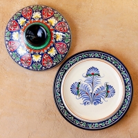 Блинница Риштанская Керамика "Цветы", 26 см, синий Блинница Риштанская Керамика "Цветы", 26 см, синий