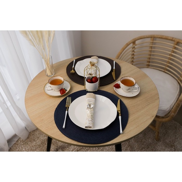 Салфетка сервировочная на стол Доляна &laquo;Лофт&raquo;, d=38 см, цвет коричневый