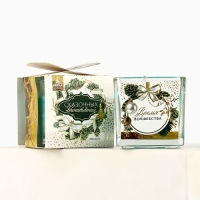 Новогодняя свеча в стакане &laquo;Новый год: Время чудес и волшебства&raquo;, аромат еловые шишки