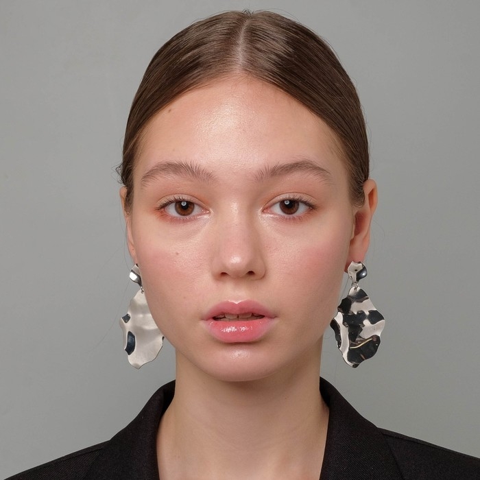 Серьги металл &laquo;Атмосфера&raquo; кувшинка, цвет серебро