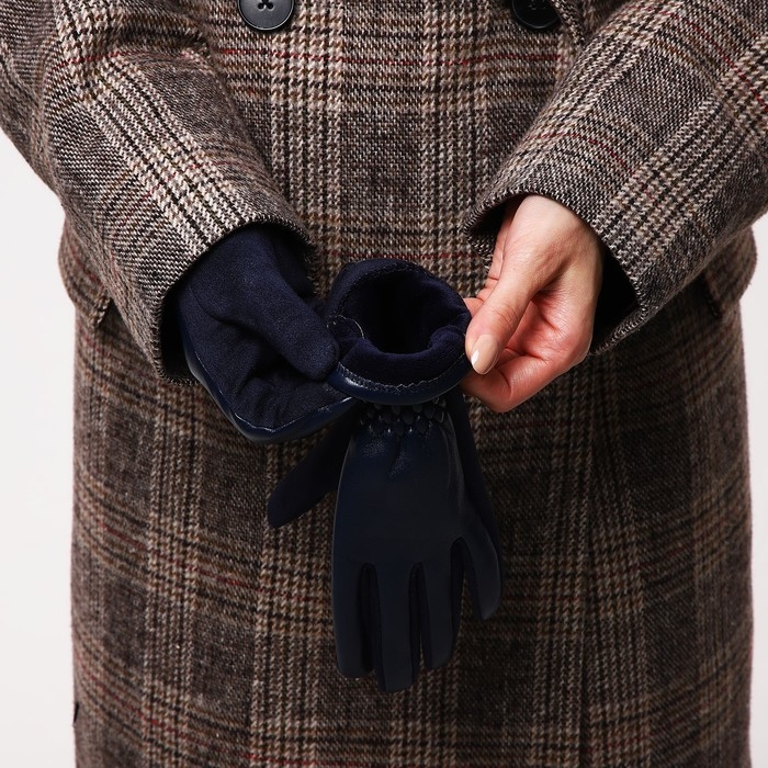 Перчатки женские, безразмерные, без утеплителя, цвет синий Перчатки женские, безразмерные, без утеплителя, цвет синий