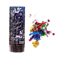 Новогодняя хлопушка пружинная &laquo;С Новым годом!&raquo;, 11 см., конфетти, фольга-серпантин