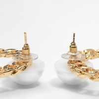 Серьги с жемчугом &laquo;Абстракция&raquo; цепь, цвет золото