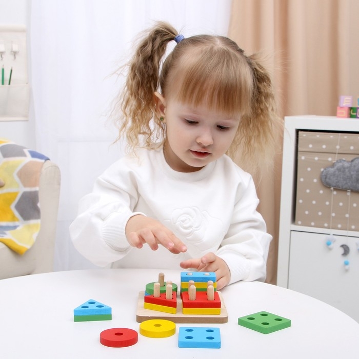Детская развивающая пирамидка &laquo;Собери сам&raquo; 11,5х11,5х5 см